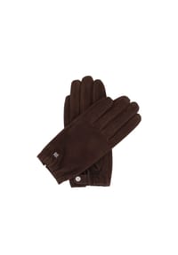 kazar - Braune Wildlederhandschuhe mit elastischer Einfassung - Braun