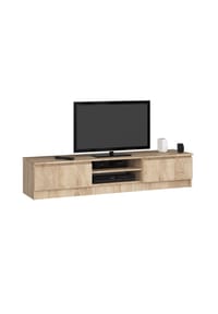 Akord - TV-Lowboard K160 mit 2 Türen und 4 Einlegeböden - artisan-eiche/grau