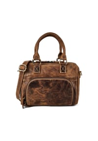 GREEN BURRY Vintage - Vintage Handtasche Leder 25.5 cm - braun