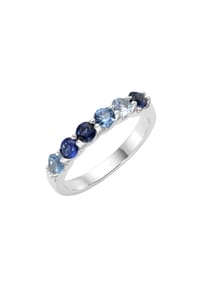 GIORGIO MARTELLO MILANO - Ring mit Spinellen und Kristallsteinen, Silber 925 - blau