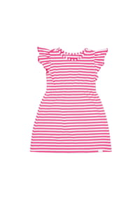 maximo® - MINI GIRL-Kleid, A-Linie Jersey bedruckt, Flügelärmel - dunkelmarine-weiß