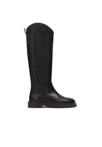 Kazar - Flache Lederstiefel zum Hineinschlüpfen - Schwarz