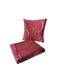 Kayoom - Dekokissen & Decke Prisma 125 2er-Set in rot - gold - rot - gold