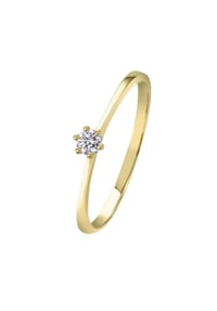 ONE ELEMENT Timeless Diamonds - 0,10 ct Diamant Brillant Ring aus 585 Gelbgold - gold
