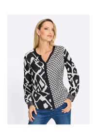 heine - Druckbluse - ecru-schwarz-bedruckt