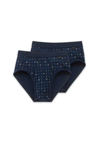 SCHIESSER - Sportslip, 2er-Pack, kariert, für Herren - navy