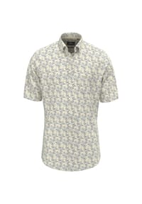 FYNCH-HATTON® - Freizeithemd, Body-Fit, Kurzarm, Button-Down-Kragen, für Herren - PALE YELLOW