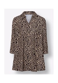 Sieh an! - Longbluse - camel-schwarz-bedruckt