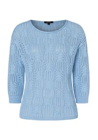 MORE & MORE - Pullover, Lochstrickmuster, für Damen - 0319 FRESH SKYBLUE