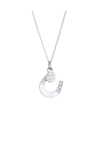 elli. - Halskette Hufeisen Kleeblatt 925 Silber, Mit Kristallen Von Swarovski® - Gold