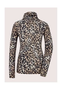 MADELEINE - Rollkragenpullover mit Leo-Print - perlweiß / bleigrau / multicolor
