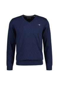 GANT - Herren Pullover - CLASSIC COTTON V-NECK, Strickpullover, V-Ausschnitt, Baumwolle - Blau