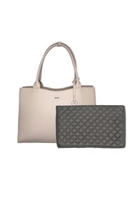 SOCHA BUSINESS BAGS STRAIGHT LINE - Laptoptasche elegant 15.6 Zoll für Damen, Synthetik, leicht, Vollausstattung - beige