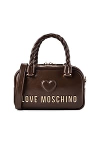 LOVE MOSCHINO Nero - Nero Handtasche Leder 21 cm - marrone