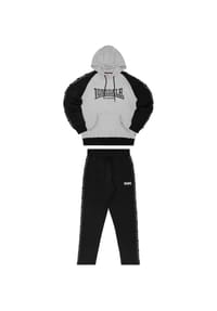 LONSDALE™ - Herren Trainingsanzug mit Kapuze normale Passform HOLBURN - Marl Grey/Black/White