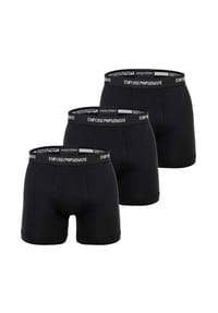 EMPORIO ARMANI - Herren Boxershorts, 3er Pack - PURE COTTON, Boxer Briefs, Baumwolle - Schwarz