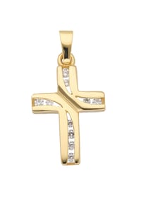 Adelia's - Damen & Herren 333 Gold Kreuz Anhänger mit Zirkonia - gold