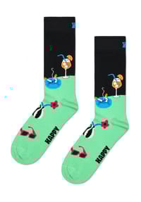 HAPPY SOCKS - Socken "Late Night", Rippbündchen - 7000 LIGHT GREEN