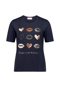 BETTY BARCLAY - T-Shirt, figurbetont, für Damen - 8975 D.BLUE/BROWN