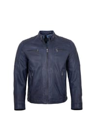 MADDOX - Herren Lederjacke Lammnappa dunkelblau - dunkelblau