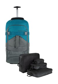 normani® - Reisetasche 60 L mit 4 Kleidertaschen - Grau/Petrol