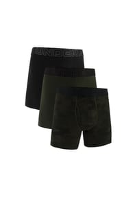 UNDER ARMOUR - Herren Boxershorts, 3er Pack - Performance Cotton Boxer Briefs - Novelty 6 in, Camouflage, Stretch - Schwarz/Grüngrau