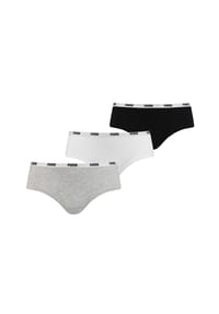 PUMA® - Hipster, 3er-Pack, Logo-Bund, für Damen - 015 WHITE/GREY