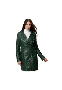 JILANI - Damen Ledermantel Lammnappa grün - grün
