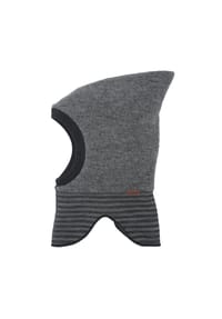 maximo® - GOTS MINI-Schlupfmütze, Zipfel Wollfleece kbT, Jersey kbA - mittelgraumeliert