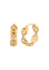caї - Creole 925/- Sterling Silber 6 Zirkonia - gelb