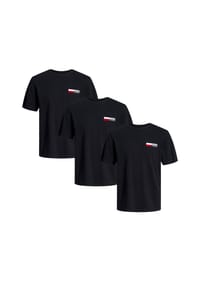 JACK & JONES - T-Shirt 3er Pack Corp - Black / small print