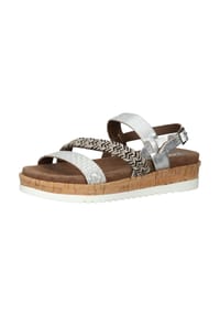 LAZAMANI - Leder/Textil Sandalen - Silber