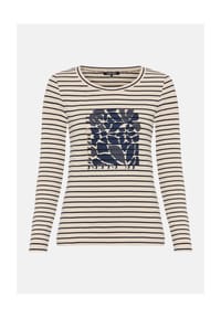 olsen - Shirt mit Rundhalsausschnitt - Classic Beige Melange