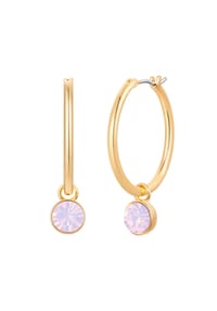 Luluandjane - Creolen gelbgold Glaskristall Opal rosa - gelbgold