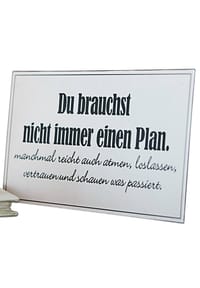 LOBERON Deko-Schild Plan weiß - Boards & Schilder - weiß