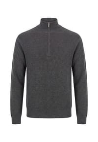 Vercate - Half Zip Pullover, Rippstrick, dunkelgrau - Dunkelgrau