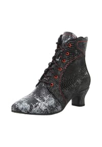 SIMEN - Schnürstiefeletten - grau/rot