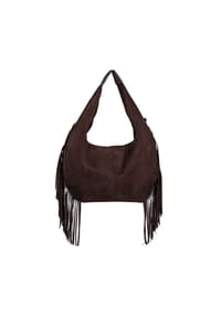 TOM TAILOR DEYANIRA - Beuteltasche, Fransen, Kunstleder, für Damen - DARK BROWN