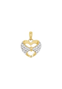 amor Herz - Motivanhänger für Damen, 925 Sterling Silber, Zirkonia synth. | Herz - Bicolor