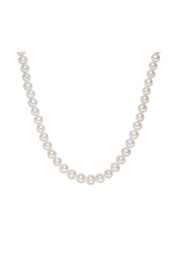 Luluandjane - Damen Kette aus 925/- Sterling Silber in Silber mit Süßwasser-Zuchtperle - weiß