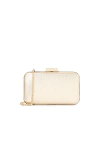 kazar - Goldfarbene steife Beutel-Box-Tasche - Gold
