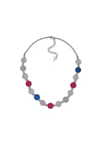 Steuer Modeschmuck - Kette Metall Achat - mehrfarbig