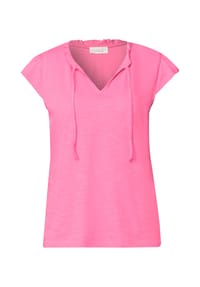 STREET ONE STUDIO - T-Shirt, Schlüsselloch-Ausschnitt, für Damen - 17823 BLUE