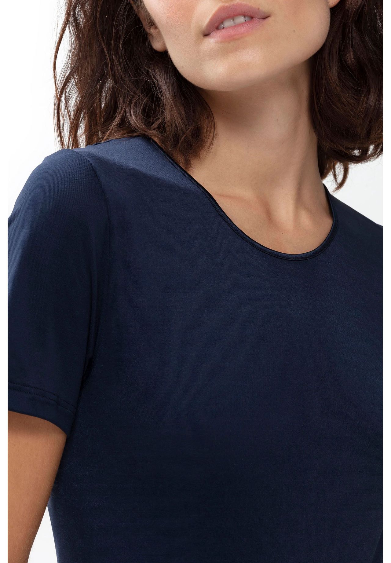 Mey Emotion T-Shirt, Satin, FüR Damen, Blau, 44