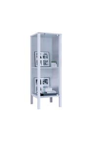 VCM. - Glasvitrine stehend Jensol S – Vitrinenschrank mit ESG-Sicherheitsglas, moderne Standvitrine, Glasfront & Seitenteile, platzsparende Vitrine, ca. 98 x 33 x 35 cm - 