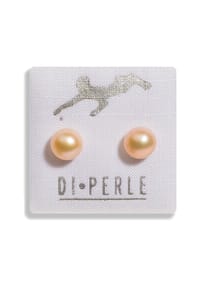 DI PERLE® DI PERLE Schmuckkollektion - Süßwasser Zuchtperlen Ohrringe Ohrstecker aus 925er Silber - goldfarben