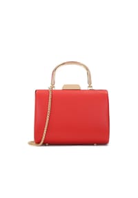 kazar - Rote Cocktail-Clutch-Tasche mit Metallgriff - Rot