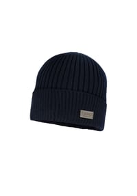CAPO - Strickmütze, Wolle Rippstrick - navy
