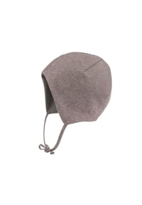 maximo® - NEWBORN-Mütze, ausgenäht Ringeljersey, Bindeband, Jerseyfutter geraut - altrosameliert-rehbraun