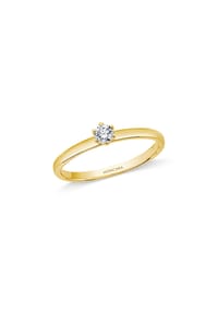 MONCARA - Damen Ring, 375er Gold, 1 Diamant; ca. 0,15 Karat - Gelbgold